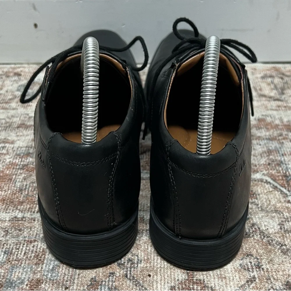 Clarks Shoes Mens Size 10.5 Black Leather Tilden Lace Up‎ Oxford 15770 Business